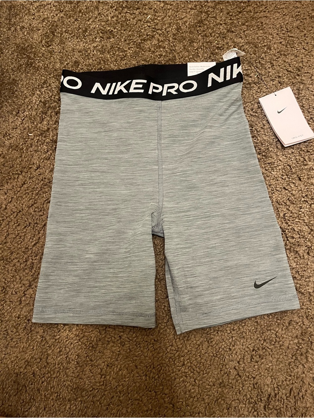 Nike Pro Women's Light Gray Athletic Compression Shorts